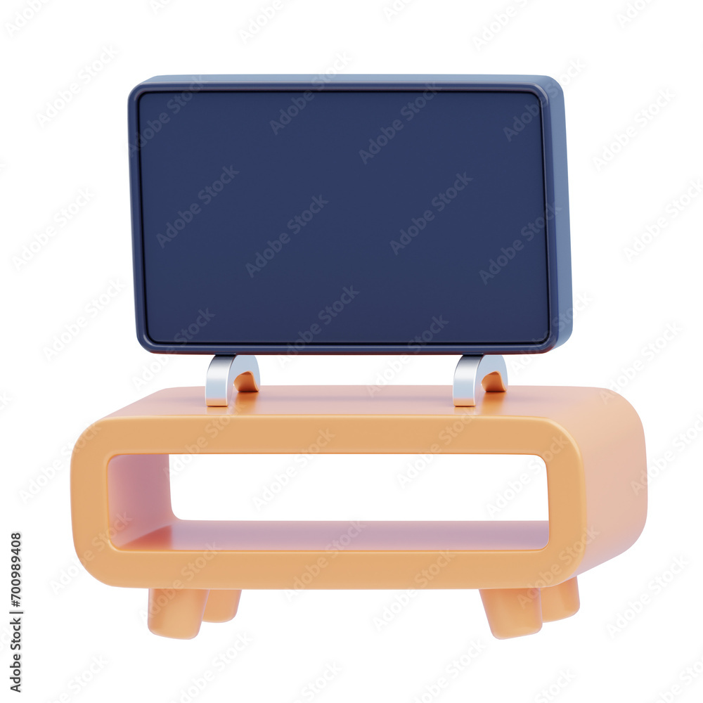 Poster 3d model of a tv stand. tv stand design for a stylish and functional entertainment setup 3d illustra