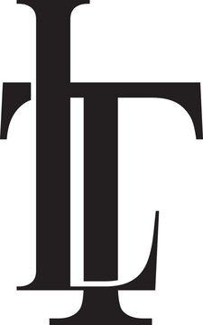 Alphabet letters Initials Monogram logo TL, LT, T and L