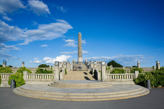 Frogner Park called also "Vigeland Park" in Oslo, Norway. It is the most visited tourist attraction in Norway