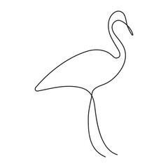 Continuous single-line art of beautiful flamingo