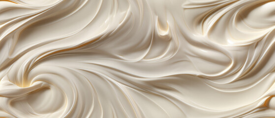 Close-up of a creamy white dessert swirl. - obrazy, fototapety, plakaty