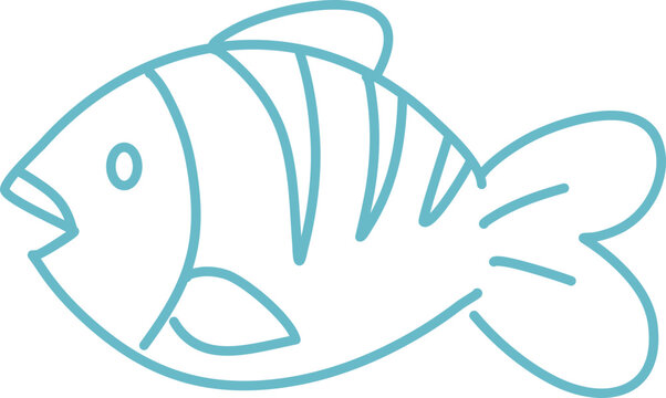 sea fishes outlined for coloring page