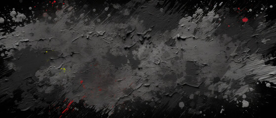 Grunge-style black and gray textured background.