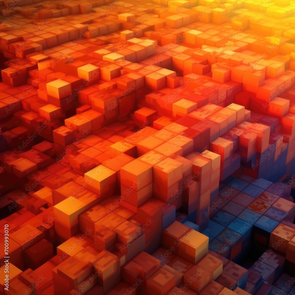 Poster abstract background in the form of cubes. ai generative.