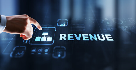 Revenue. Raising income concept. The businessman plans to increase his revenue