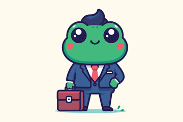 Illustration Frog Businessman Employee