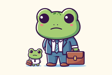 Illustration Frog Businessman Employee