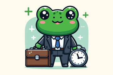 Illustration Frog Businessman Employee