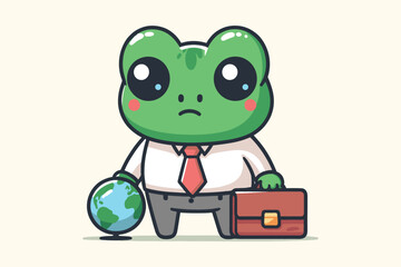 Illustration Frog Businessman Employee