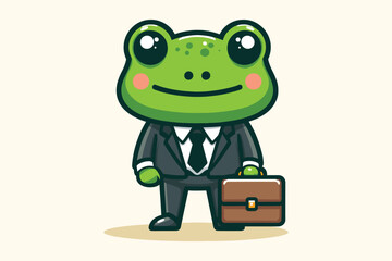 Illustration Frog Businessman Employee