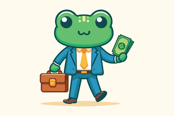 Illustration Frog Businessman Employee