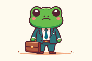 Illustration Frog Businessman Employee