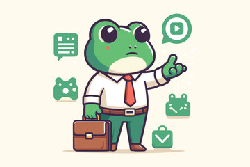 Illustration Frog Businessman Employee