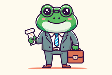 Illustration Frog Businessman Employee