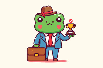 Illustration Frog Businessman Employee