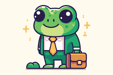 Illustration Frog Businessman Employee