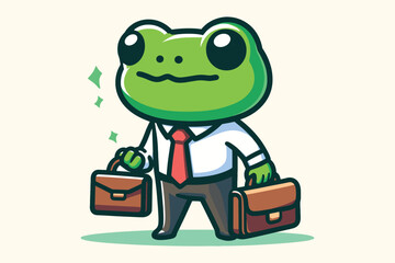 Illustration Frog Businessman Employee