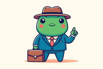 Illustration Frog Businessman Employee