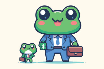 Illustration Frog Businessman Employee