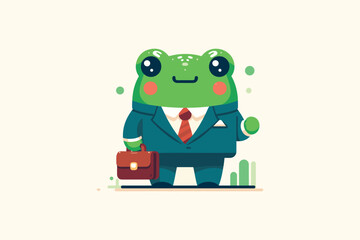 Illustration Frog Businessman Employee