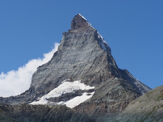Naklejka premium Famous Matterhorn, Cervino mountain, 4 478 m in Alps in Switzerland