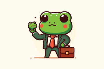 Illustration Frog Businessman Employee