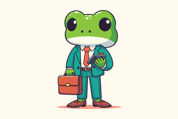 Illustration Frog Businessman Employee