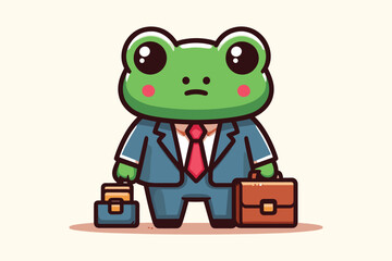 Illustration Frog Businessman Employee