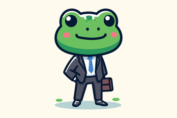 Illustration Frog Businessman Employee