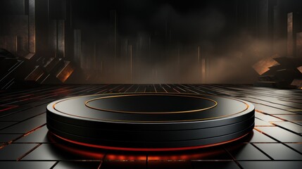 Obraz premium A circular podium in centre, studio lighting