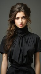 Naklejka premium Full - body outfit including shoes of a young beautiful woman model