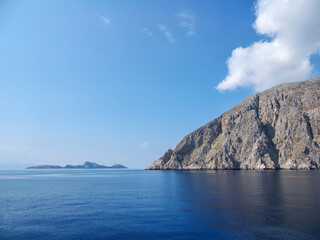 Fototapeta na wymiar Coast of Tilos Island, Dodecanese, Greece