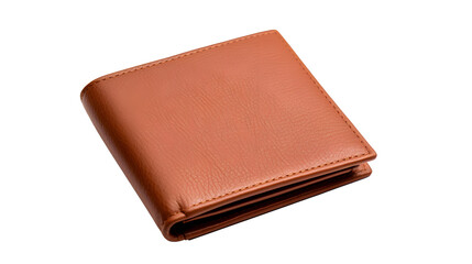 Close-up photo of leather wallet without background