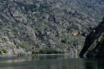 Douro valley, Portugal - march 25 2022 : the picturesque river near Pinhao