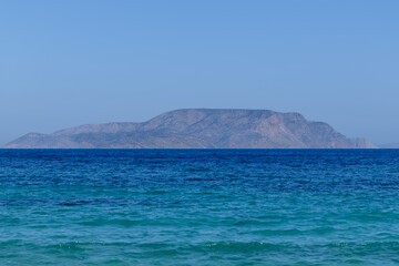 Fototapeta premium View of the Aegean Sea in Ios Greece and the island of Irakleia in the background