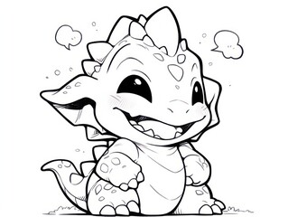 Fototapeta premium baby dinosaur.Coloring Book, Coloring pages