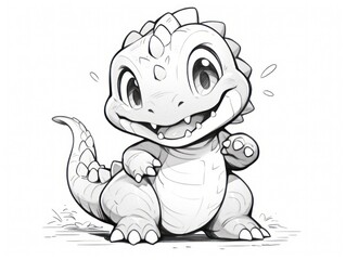 Fototapeta premium baby dinosaur.Coloring Book, Coloring pages