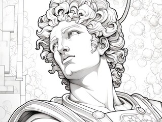 god Apollo. Coloring Book, Coloring pages