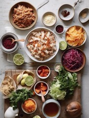 BBQ chicken, overhead shot