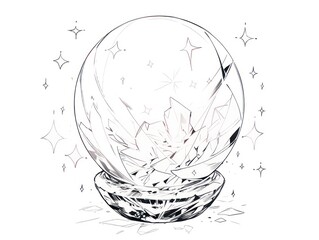 A coloring book a magic crystal ball