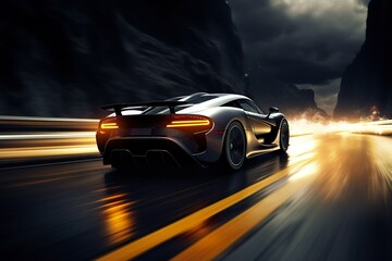 RACING CAR ON PLATFORM MADE WITH AI 