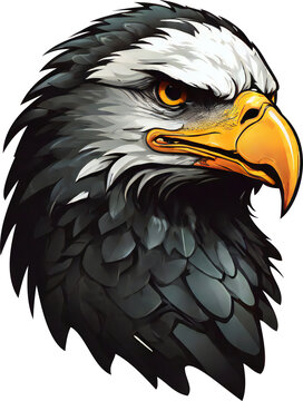 Eagle head mascot, illustration for logo, t-shirt, sticker. ai generative design