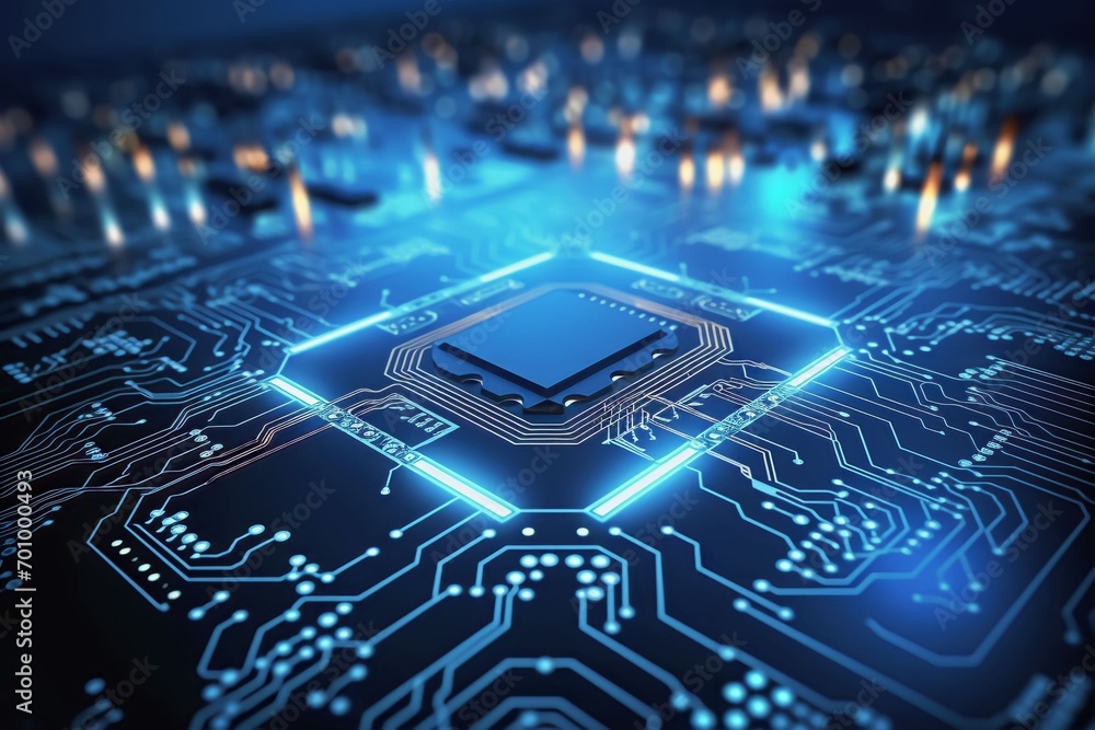 Poster close-up circuit chip computer