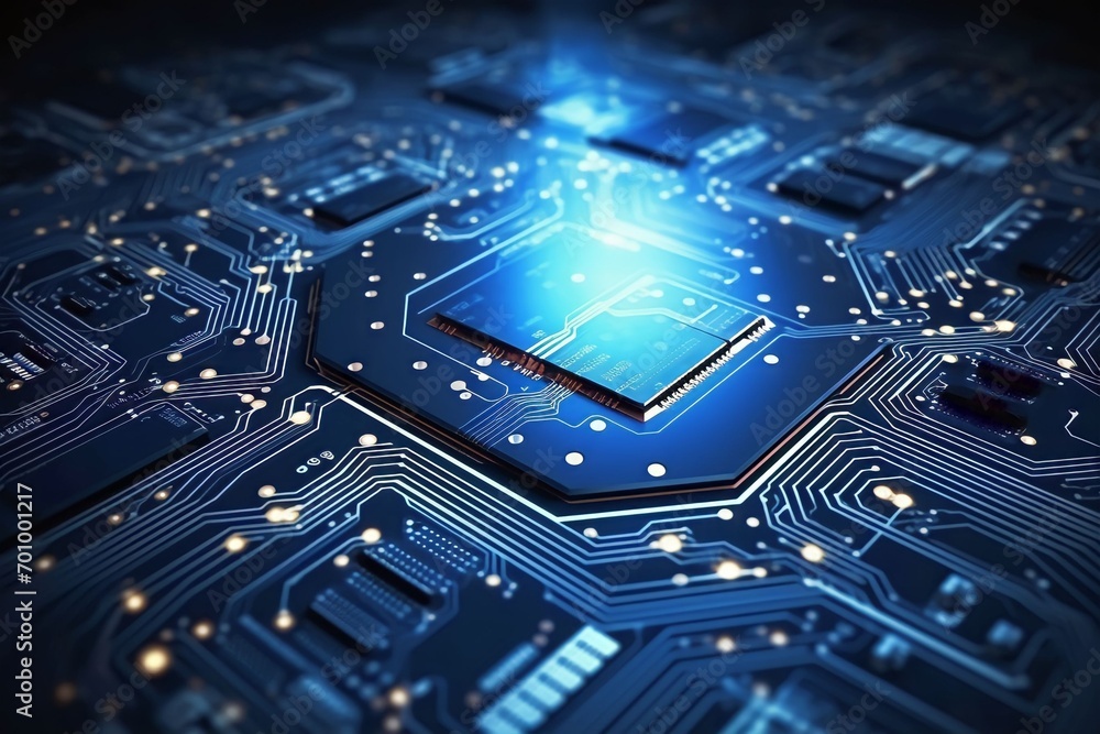 Poster close-up circuit chip computer
