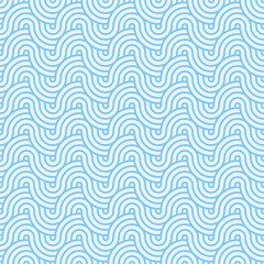 Blue Seamless geometric japanese circles pattern