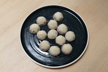 A plate of small dumplings.