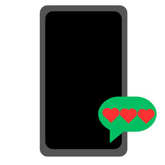 smartphone with Message love 