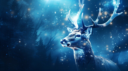 Icy Beauty: Exploring the Frozen Forest with Deer in the Snow