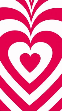 Hypnotizing Valentines Day Hearts Animation Vertical Video Background