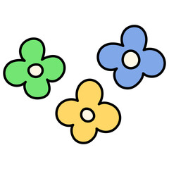 Retro Cartoon Flower Illustration